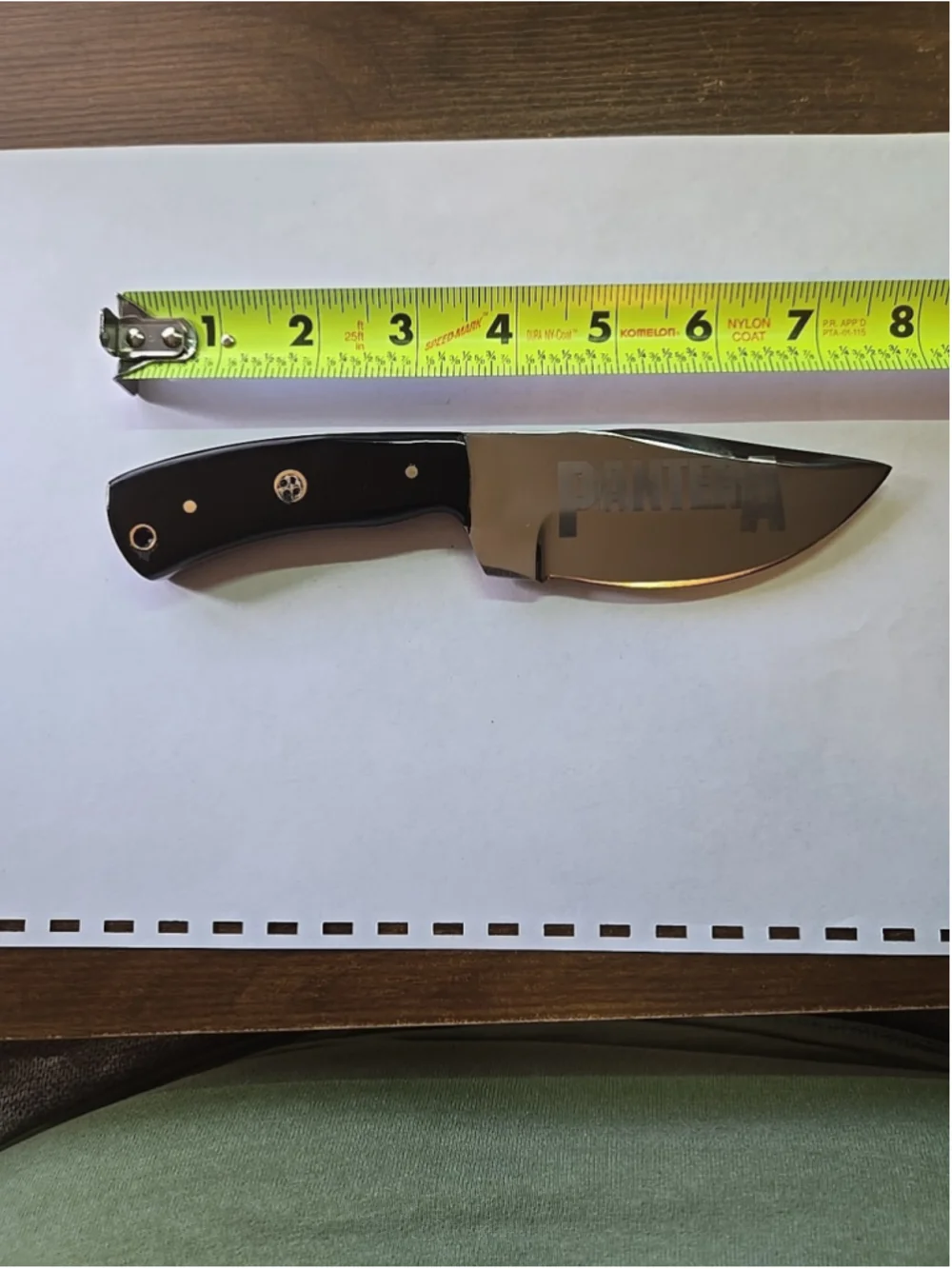 Custom Handmade USA Fixed Blade Knife With PANTERA Etched In Blade 8